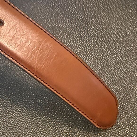 To Boot New York Adam Derrick Brown Tan Leather Belt with Silver Buckle Size 36 - Picture 7 of 13